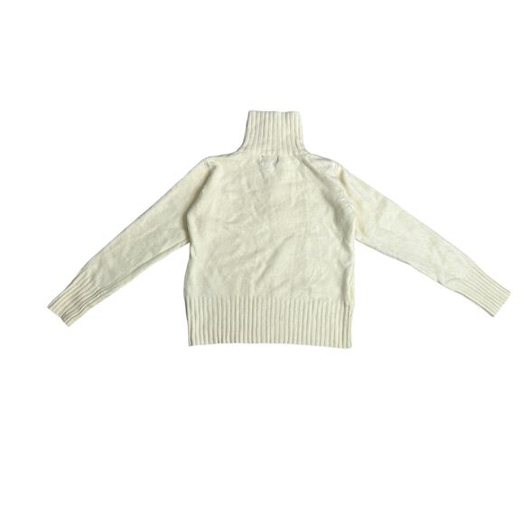 Robe de Kappa Wool High Neck Zip Cream Off-White Sweater Medium - Picture 5 of 5